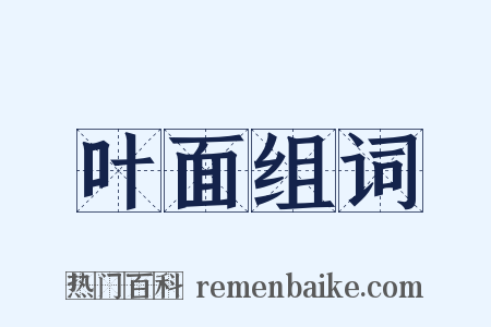 叶面组词是什么意思的图片